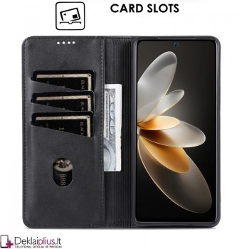 Dirbtinės odos atverčiamas dėklas su skyreliais - juodas (Oneplus Nord Ce4 Lite) Dirbtinės odos atverčiamas dėklas su skyreliais - juodas (Oneplus Nord Ce4 Lite)